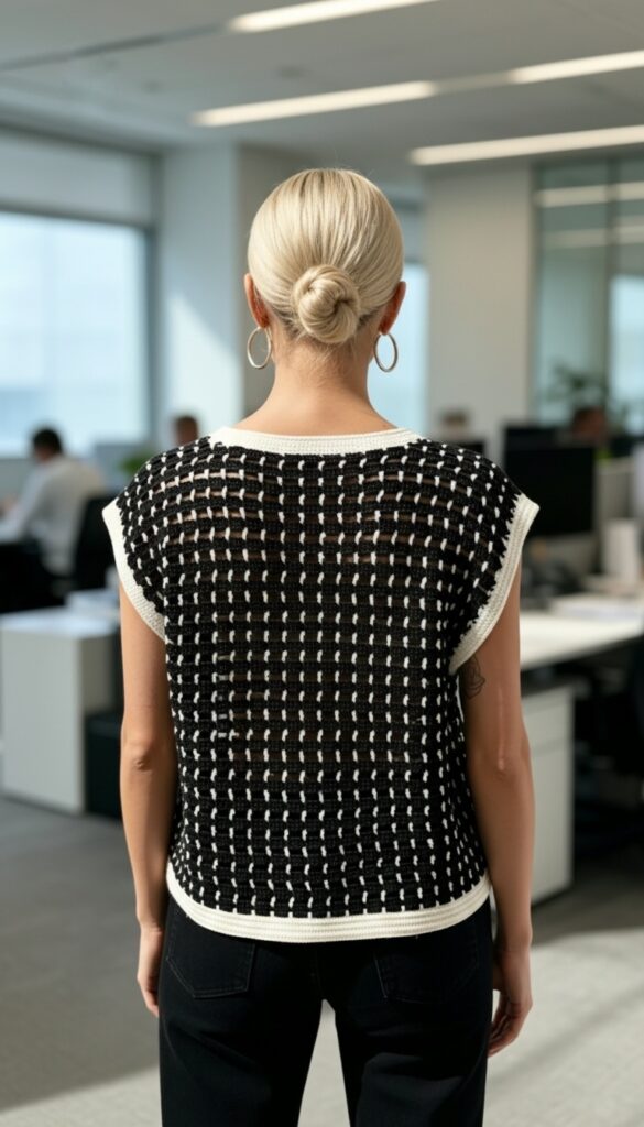 easy crochet summer top pattern back view