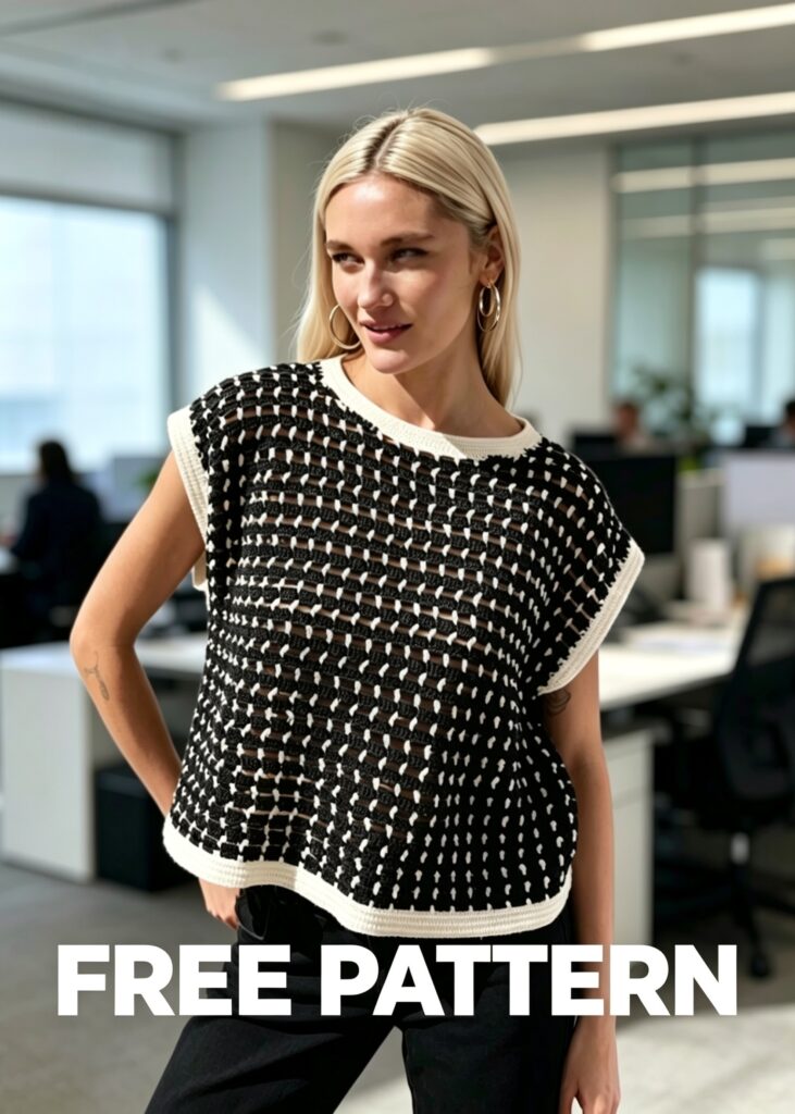 easy crochet summer top pattern front view