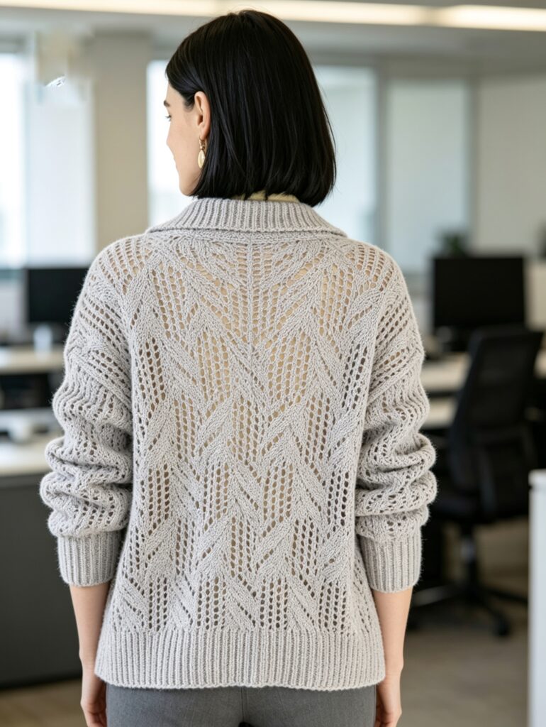 Free lace knit cardigan pattern lace detail