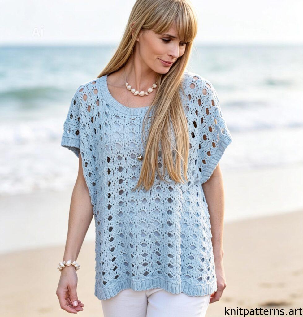 lightweight openwork cotton vest knitting pattern summer top