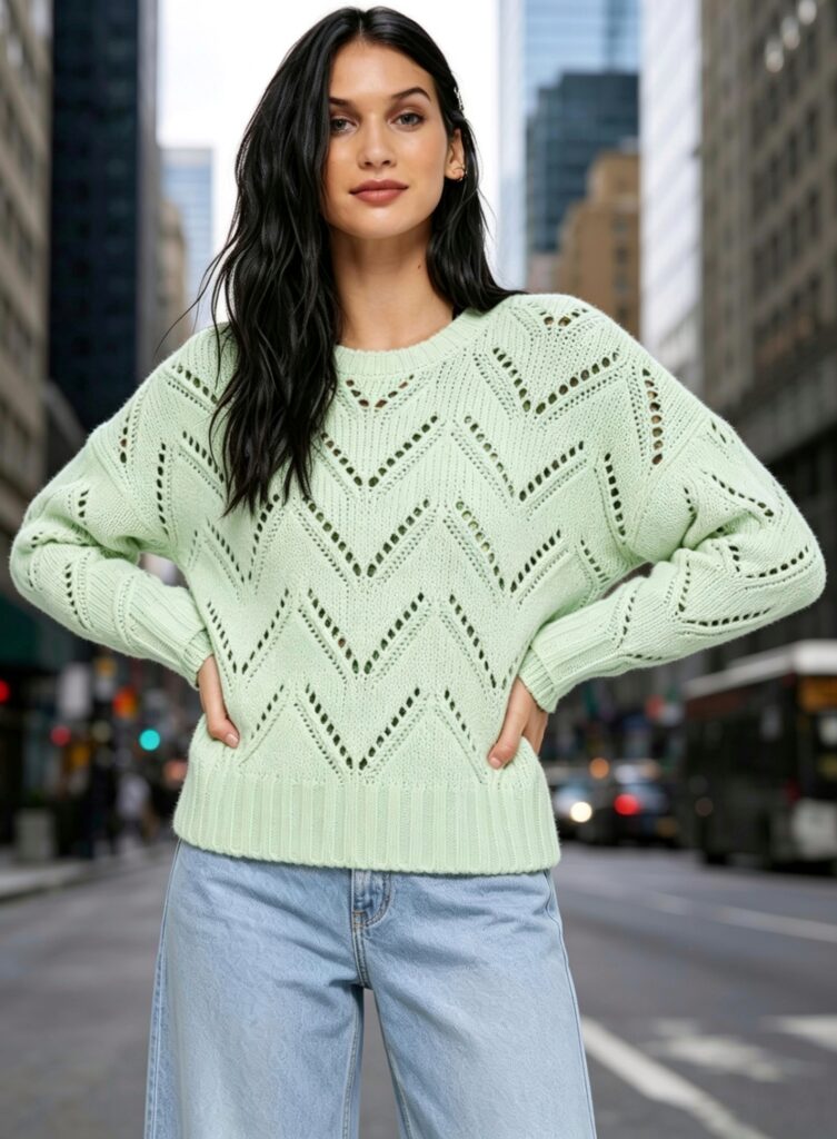 Lace Knitting Chart for Zigzag Sweater – repeat 19 stitches