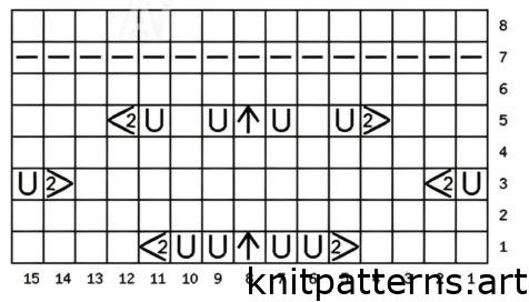 Lace stitch chart for circular knitting