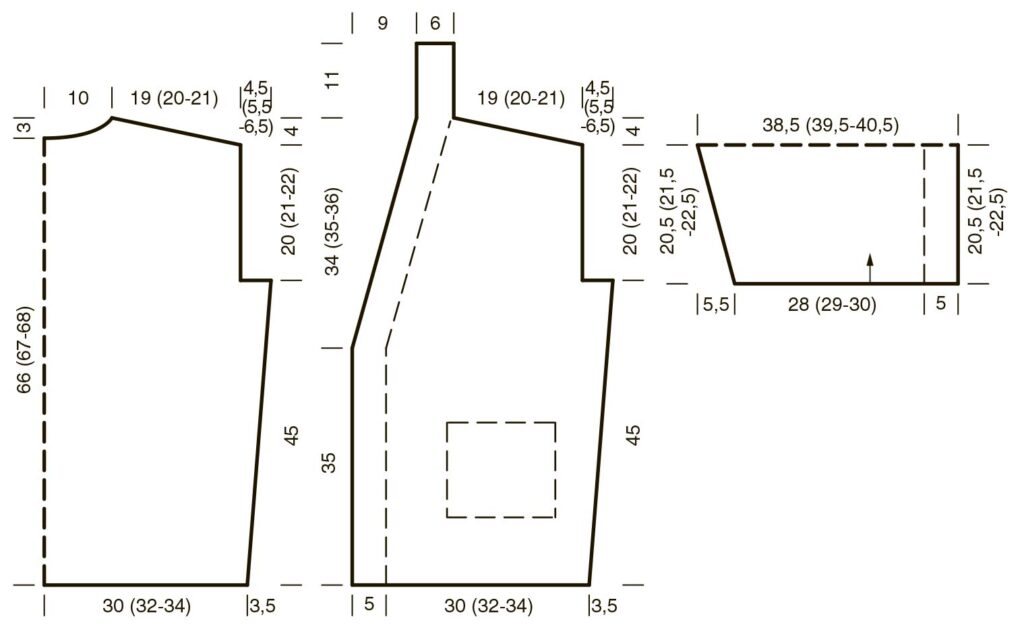 Simple Mohair Cardigan Knitting Pattern schematic