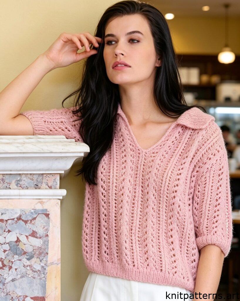 Summer knit top free pattern lightweight back view