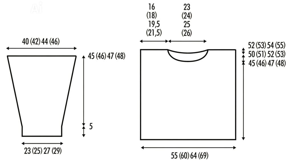 Free Lace Knit Pullover Pattern schematic