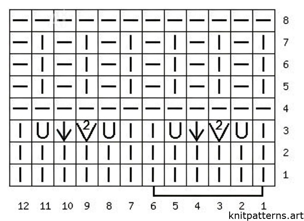 Summer knit top knitting pattern chart