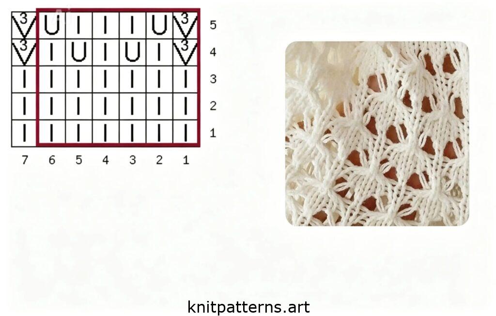 Airy Mesh Stitch Sweater chart