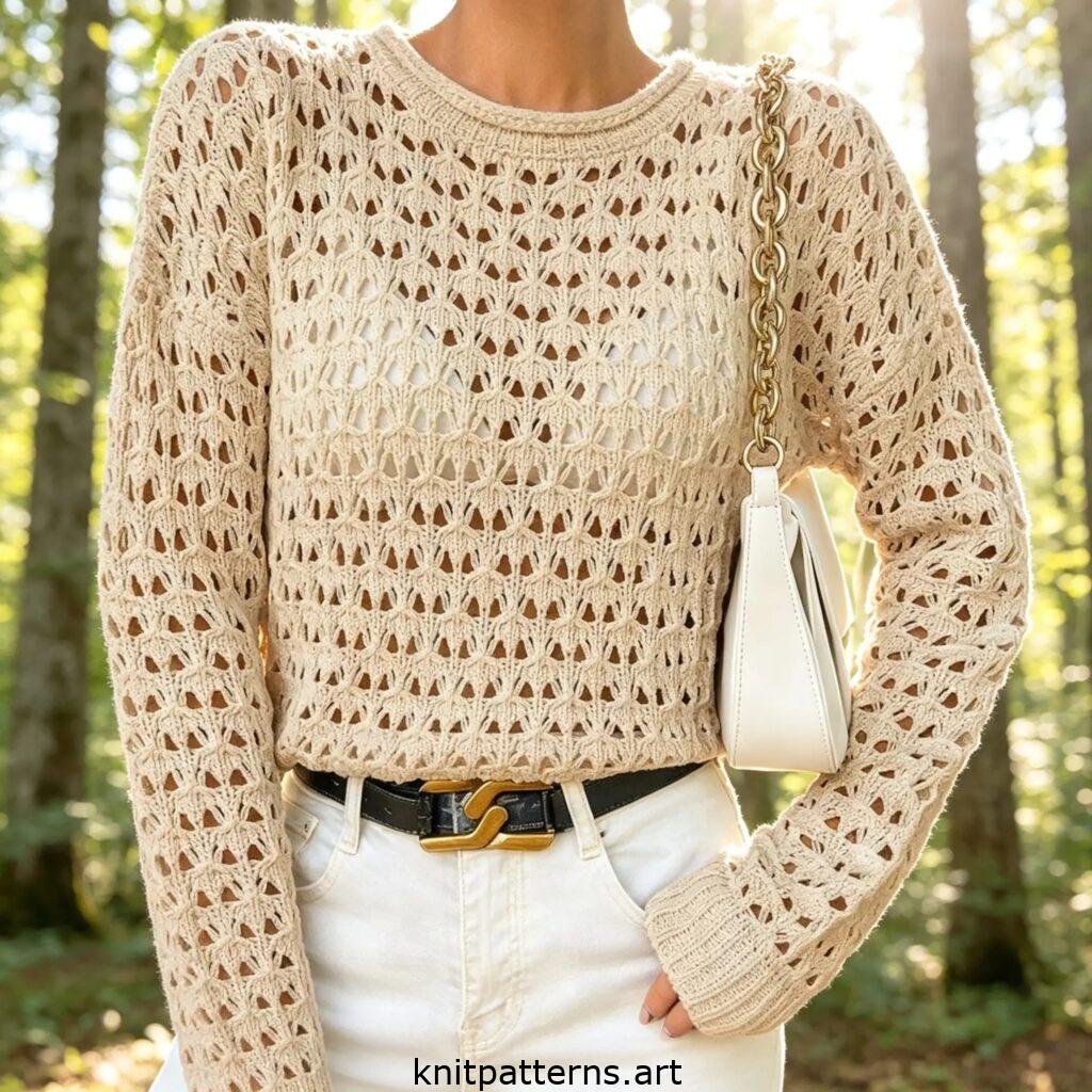 Airy Mesh Stitch Sweater pattern