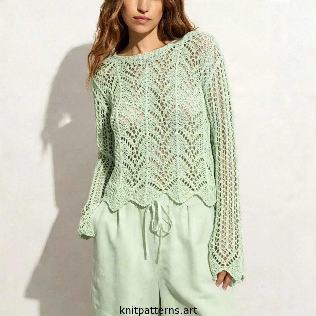 Summer Lace Sweater Knitting Pattern (1)