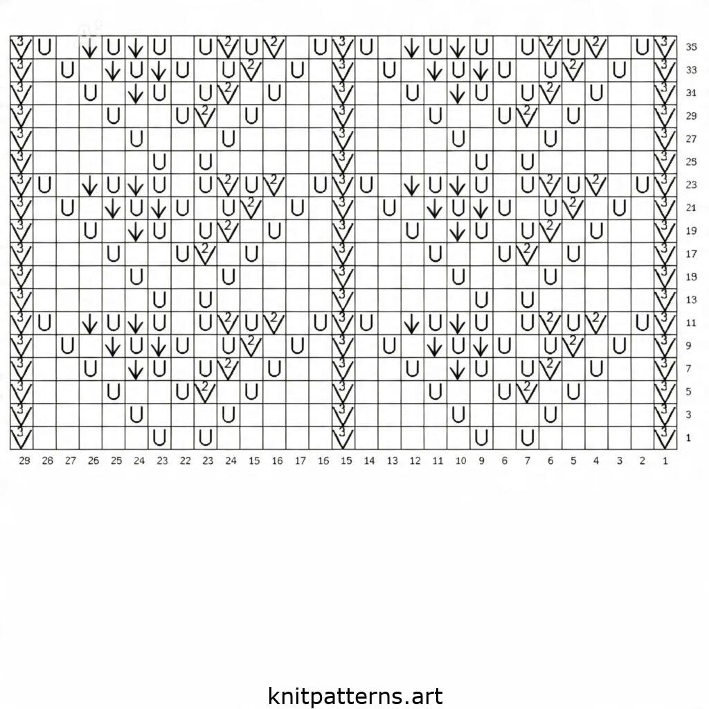 Summer Lace Sweater Knitting Pattern chart