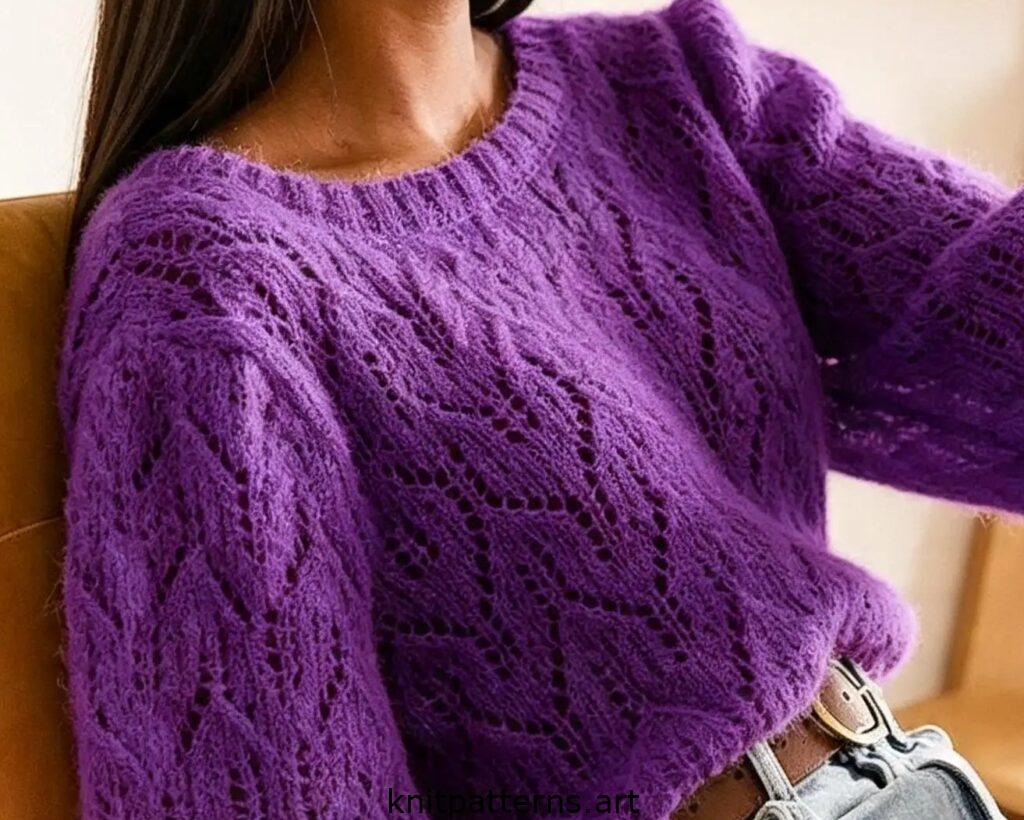 Free horizontal zigzag lace knitting pattern