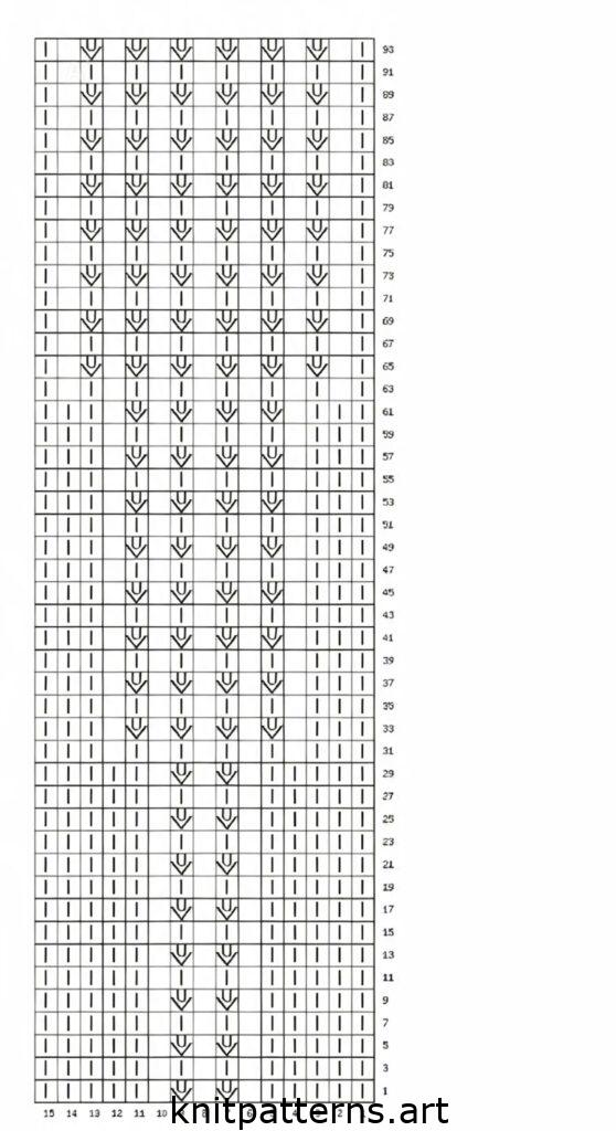 Free knitted V neck top pattern chart