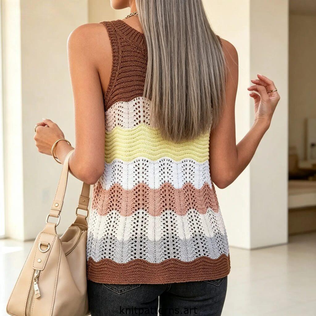 free knit summer zig zag top pattern