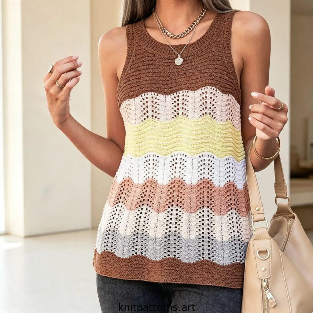 free knit zig zag top pattern
