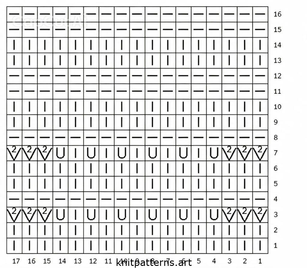 free knit zig zag top pattern chart